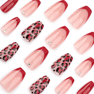<span class=keywords><strong>Uñas</strong></span> Postizas Cuadradas Medianas Personalizables al por Mayor, <span class=keywords><strong>Color</strong></span> <span class=keywords><strong>Rosa</strong></span> Empolvado, Marrón, <span class=keywords><strong>Color</strong></span> Sólido, Base Nude, Negro, Rojo, Estampado de Leopardo - Product Image 3