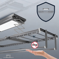 DA10 Séchoir à linge électrique intelligent mural silencieux avec moteur DC, tiges télescopiques et LED pour balcon