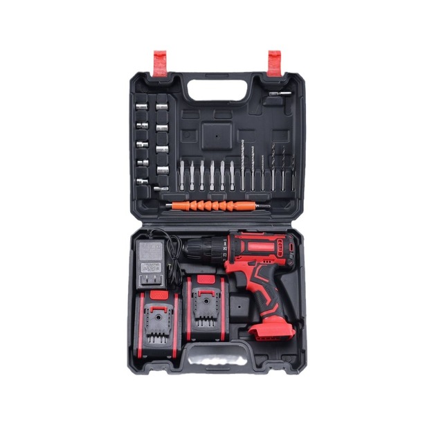 Portable Red Multifunctional Cordless Electric Drill Set Lithium Battery Power Tools Set for Home Improvement