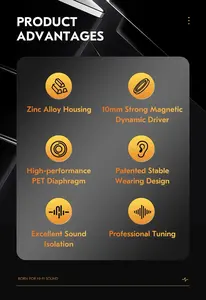 CCZ DC03 1DD Écouteurs intra-auriculaires filaires HiFi Bass IEM <span class=keywords><strong>pour</strong></span> musiciens, chanteurs et scène - Product Image 3