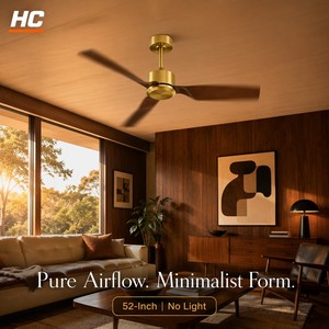 Contemporary 52" <b>Ceiling</b> <b>Fan</b> with <b>Remote</b> - Reversible DC Motor 6-Speed Timer <b>Control</b> 5000CFM Silent Operation - Product Image 5