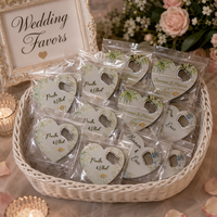 Ouvre-bouteille magnétique 2-en-1 en mélamine en forme de cœur, avec feuille d'or 3D florale, souvenir de mariage personnalisé, cadeau souvenir, vente en gros