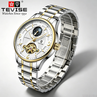 Montre mécanique automatique de luxe TEVISE avec tourbillon, montres personnalisées avec logo, étanches, pour hommes, Relojes Personalizados