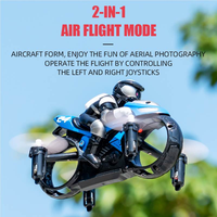 2.4Ghz Rc Moto Volante Mini 4 Axies Terre Et Air Amphibie 2 En 1 Télécommande Moto Jouet Pour Enfants