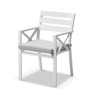 Ensemble de table et chaises de patio rondes résistantes aux intempéries, structure en aluminium, meubles de repas confortables pour l'extérieur, pour cour et bord de piscine