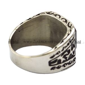 Nouvelle Arrivée Argent Film Bijoux Résurgence Carré Noir Onyx Anneaux De La Vampire Diaries En Acier Inoxydable - Product Image 4