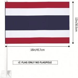 ธงติดกระจกรถยนต์ โพลีเอสเตอร์ ลายไทย ขนาด 12x18 นิ้ว สำหรับตกแต่งรถยนต์ แบบสองด้าน ขายดี - Product Image 4