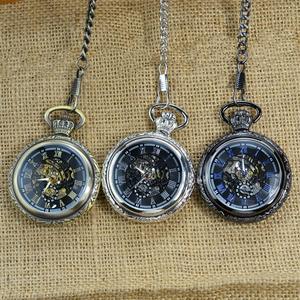 Vintage Steampunk iskelet hiçbir kapak mekanik zincirli cep saati, erkekler için benzersiz hediye toplayıcı - Product Image 6