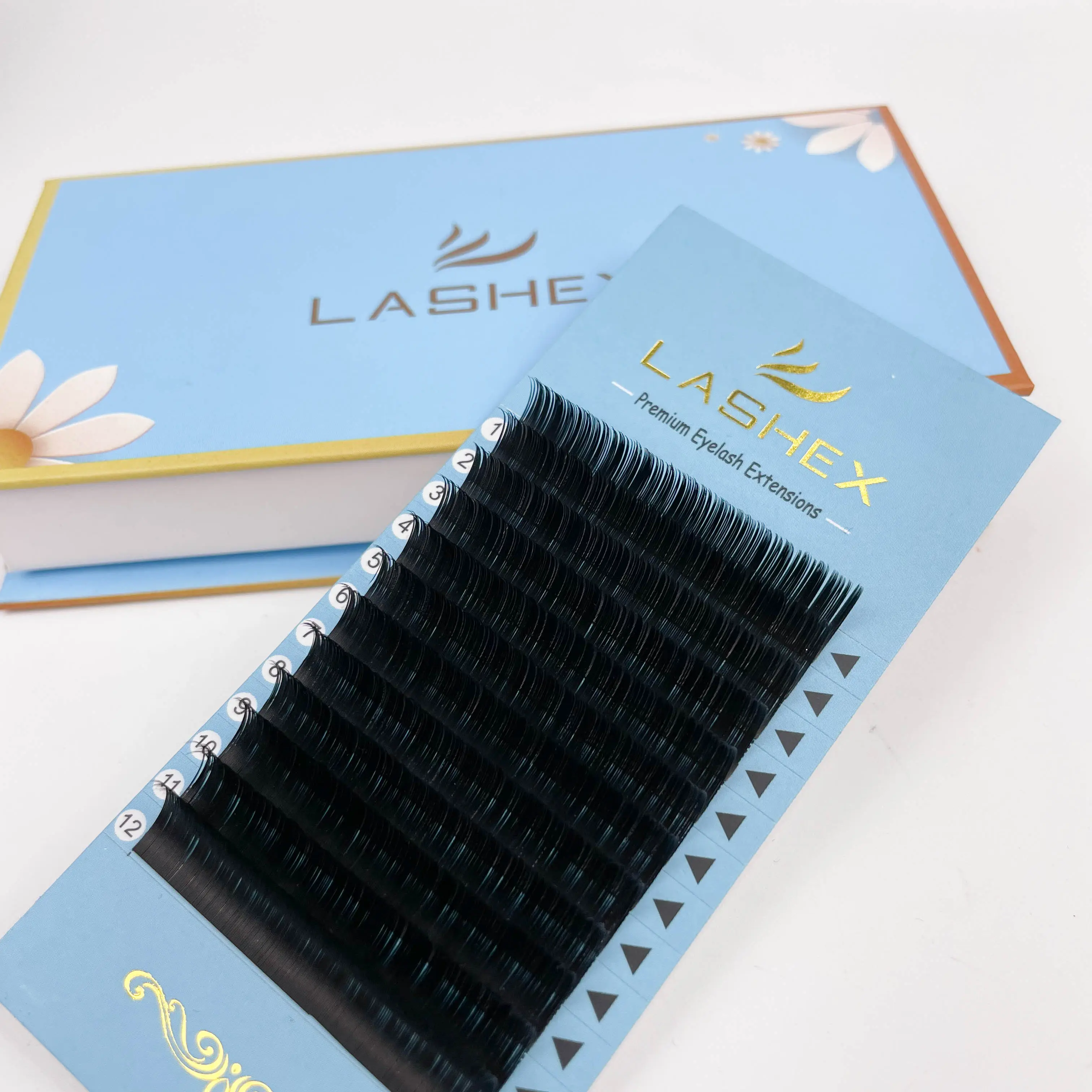 Faux-cils synthétiques en vison, boucles D, individuels, courbure solide, produit haut de gamme, vente en gros,