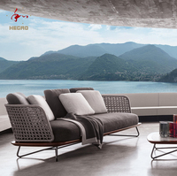 Moderno de gama alta de 5 estrellas Hotel Resort muebles de exterior conjunto de jardín mesa de centro sofá con cuerda Material para patio uso en Parque