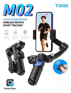 Smartphone tarzı <span class=keywords><strong>3</strong></span> eksen kablosuz cep telefonu için Gimbal sabitleyici M02 Tokqi fabrika el telefon tripodu ile katlanabilir tasarım - Product Image 2