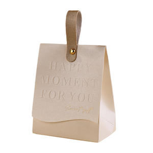 유럽 스타일 웨딩 캔디 박스 창의적인 와인 레드 샴페인 가죽 손잡이 약혼식 기념품 가방 - Product Image 5