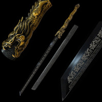 Épée horizontale de la dynastie Tang en acier au manganèse, longue, style ancien, épée de film, Dragon Swallow, faite à la main, vente en gros, armes à feuilles plates