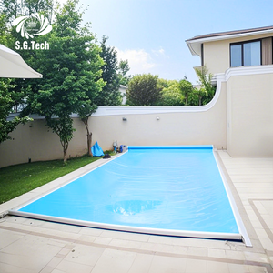 Couverture de piscine en PVC de haute qualité 2026 Water Crown avec système de rail automatique Click Rail, couvre entièrement les piscines irrégulières - Product Image 3