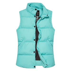 Chaleco corto de burbuja acolchada de moda de invierno para mujer con logotipo personalizado OEM transpirable e impermeable con patrón sólido - Product Image 1