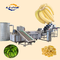 Productielijn aardappel- en plantain/bananenchips snijmachine/snijder, mixer, friteuse, semi-automatisch, food grade roestvrij staal