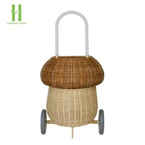 Panier de rangement pour enfants de haute qualité rotin naturel champignon Luggy coloré conceptions OEM personnalisable pour les mariages-usine du Vietnam - Product Image 1