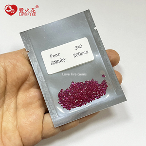 Bán Buôn Loose Lê Cắt Mặt Đá Quý 3 # Rose 5 # <span class=keywords><strong>Ruby</strong></span> 8 # Pigeon Máu Đỏ Tổng Hợp Corundum - Product Image 5