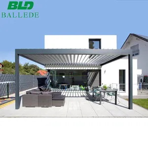 PVDF beschichtete Aluminium Pergola, wasserdichtes Lamellen dach, motorisiertes Freiluft-Pavillon, 3x3, 4x4