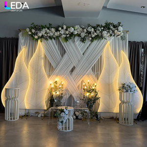 Arche de toile de fond LEDA en métal blanc pour événements de luxe, décoration de fête, toile de fond LED en fer en forme d'algues pour mariage - Product Image 2