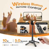 Bâton de selfie magnétique avec télécommande pour téléphone portable 360 °   Rotation. Se transforme en mini trépied, poignée de maintien pour appareil photo, stabilisateur portatif.