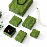 Boîte à bijoux rétro en émail vert pour bagues, mini coffret cadeau pour bijoux, emballage cadeau pour colliers et pendentifs de marque boutique