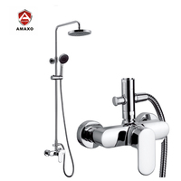 AMAXO robinets de robinet chromé chaud et froid exposés et colonne de Douche Ducha Douche pour salle de bains