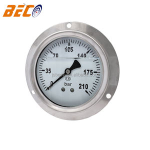 -1-10Bar Líquido Enchido Manômetro de Aço Inoxidável com <span class=keywords><strong>Flange</strong></span> Frontal 4 "Face Dial <span class=keywords><strong>Gauge</strong></span> para Água Oil Air <span class=keywords><strong>Pressure</strong></span> - Product Image 4