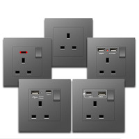 Prise murale USB 4 ports Type A+C, prise murale USB multi-ports universelle, adaptateur de prise pour téléphone portable, interrupteur d'éclairage 110V 240V