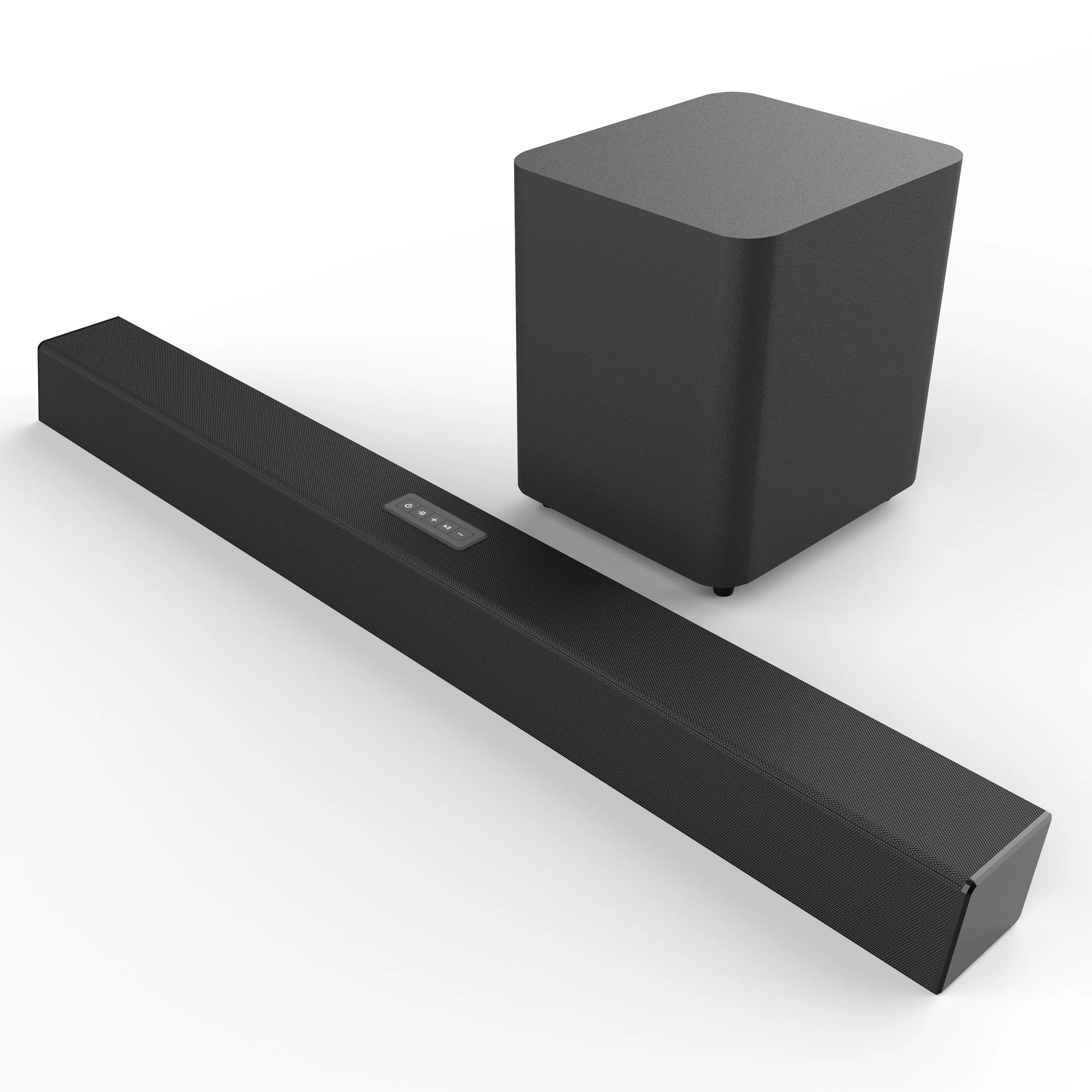 Home Audio 140W 2,1 Soundbar 3D Surround sistema de cine en casa Soundbar con Subwoofer inalámbrico con control remoto para TV