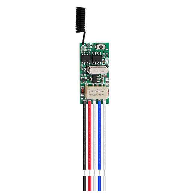 RF 433.92MHz Smart 1-Way Remote Control Switch Module 16A 100-240VAC 10-50m Range Garage Door/Auto Door Self-Locking DC Power