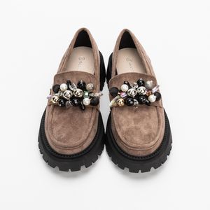 OEM ODM Wholesale New Designer Ladies <strong>Black</strong> Oxford Office Casual Cute Leather Slip-On Flat Loafers <strong>Brogues</strong> Shoes for <strong>Women</strong> - Product Image 6