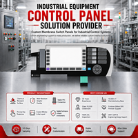 Panel de Control de Circuito con Membrana HMI Industrial Personalizada, Superficie Gráfica Impermeable, Teclado con Membrana Metálica en Relieve
