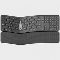 Clavier ergonomique sans fil à trois modes avec fonction 2.4G et Bluetooth, compatible avec les systèmes Windows 10 et Mac OS X
