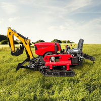 Máquina de pista de tierra de excavación agrícola automática de cultivador rotativo de zanja pequeña con componente de motor central