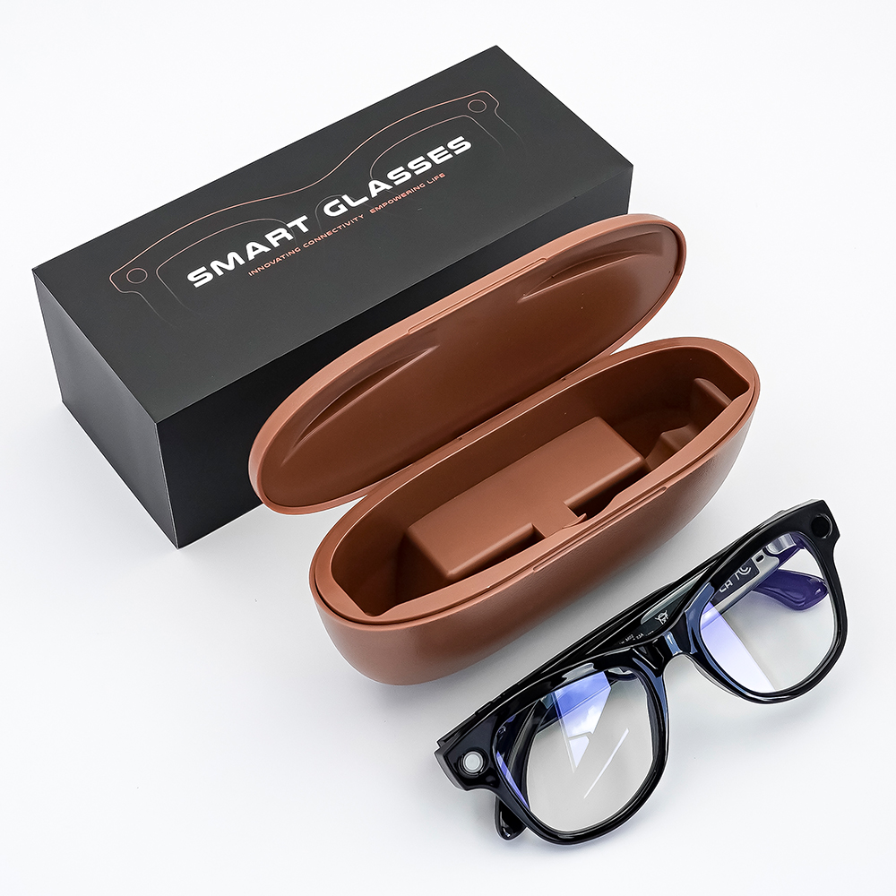 GS5 Max Dual Lenses AI Smart Glasses with Charging Case 8MP Camera Video Recording Smart Wearable Headset Women Men