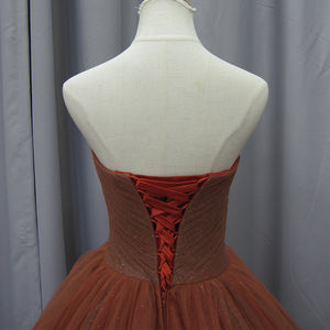 Jancember MZ0032 Robes de soirée princesse orange chérie avec manche détachable - Product Image 6