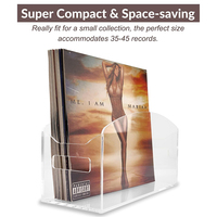 Support de disques vinyles en acrylique transparent, organisateur d'albums LP en Lucite, boîte de rangement moderne pour disques, présentoir de comptoir avec poignées latérales