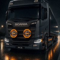 Feux de route LED anti-éblouissement PCS O06, 9 pouces, homologués E-Mark, faisceau haut et bas, DRL dynamique, pour Volvo Scania poids lourds