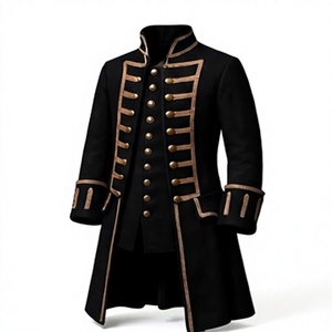 <b>Men's</b> Winter Frock Coat Style Outerwear Wool Blend Long <b>Overcoat</b> with Stand Collar for Outdoor Wear - Product Image 1