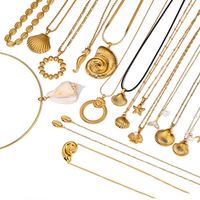 Ocean Series Jewelry Beach Boho Collar con colgante de concha de acero inoxidable para mujeres y hombres