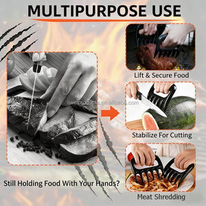 כלי מטבח איכותי לשנת 2026 לגריל ברביקיו, טופר בשר בצורת טופר דוב, מגרסת בשר להפרדת בשר חזיר, בקר, עוף והודו - Product Image 4