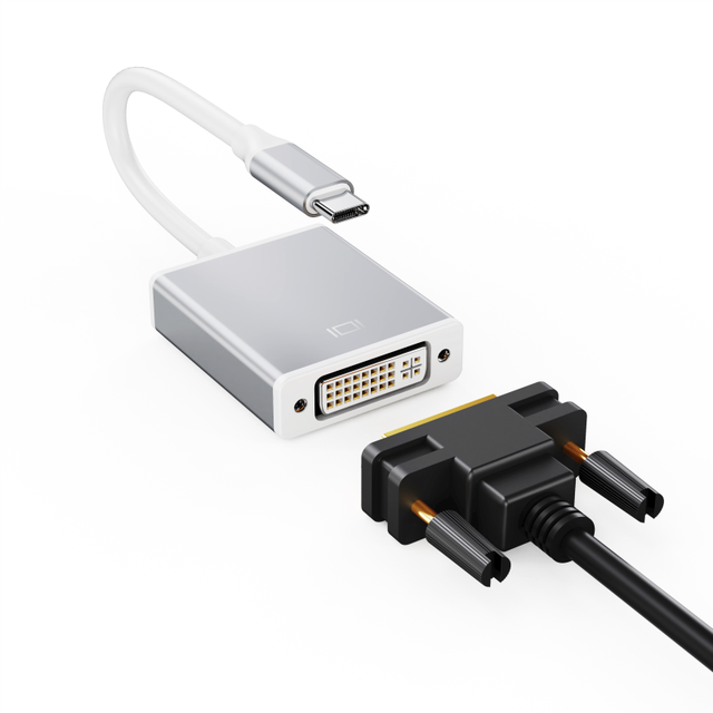 Plug & Play Type C to DVI Adapter Cable Professional UBS C to DVI Converter for Projector Computer