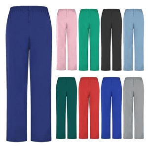 Nursing Scrub Pants Elastic Medical Work Clothes Thin Polyester Woven Casual Pants For Hospital Uniforms - Product Image 1