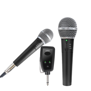 Micrófono Metálico Dinámico S2-308 con Cable e Inalámbrico de Doble Uso, con Luces LED, para el Hogar, Conferencias, Canto y Computadora - Product Image 1