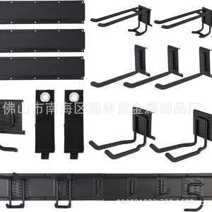 Support mural pour outils de garage, robuste, 16 pouces, noir, revêtement poudré, organiseur de rangement pour outils de jardin - Product Image 4