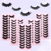 10 paires de faux cils naturels 3D multicouches épais européens et américains pour maquillage de scène, vente en gros