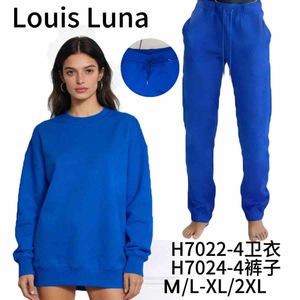 HDJ 2 Piece <b>Set</b> Tracksuit <b>Jogger</b> Suit Oversized Sweatshirt and Pants Loungewear Activewear H7022-4Sweatshirt+H7024-4Pants - Product Image 3