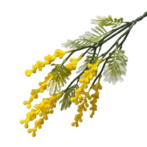 Fleurs artificielles en soie jaunes Mimosa Secret Garden, décorations pour la maison, accessoires de mariage - Product Image 2