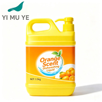 Détergent puissant sans phosphore, parfum kumquat, 1,5 kg, personnalisable OEM, adapté aux foyers, restaurants et hôtels